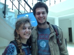 Guillaume et Noélie, étudiants sont venus en famille assister au FSM. 