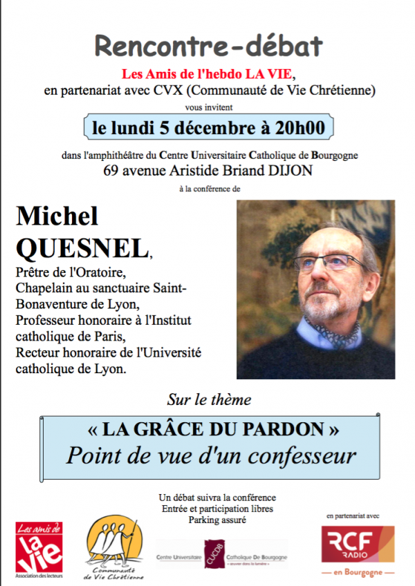 Dijon "la Grâce du pardon : point de vue d'un confesseur" par Michel Quesnel